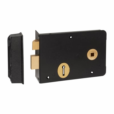 1439 Scotch Rim Lock - 155 x 106mm - Right Hand - Black