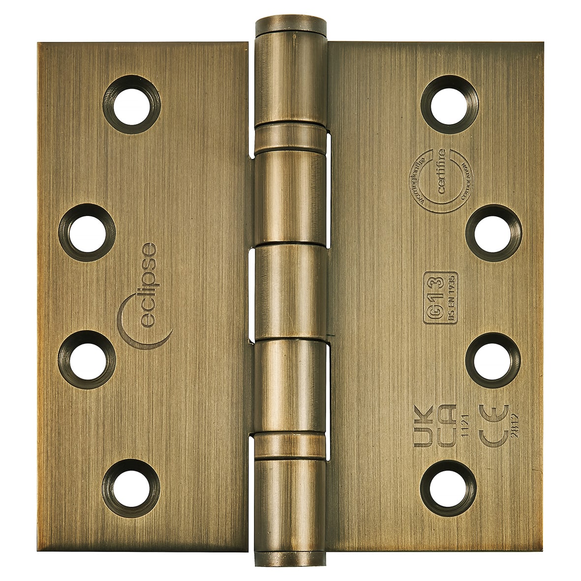 Ball Bearing Grade 13 Butt Fire Door Hinge - 102 x 102 x 3mm - Matt Antique Brass - Pair