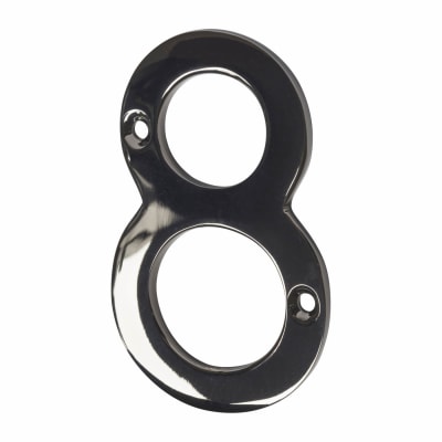 76mm Screw Fix Door Numeral - 8 - Black Nickel