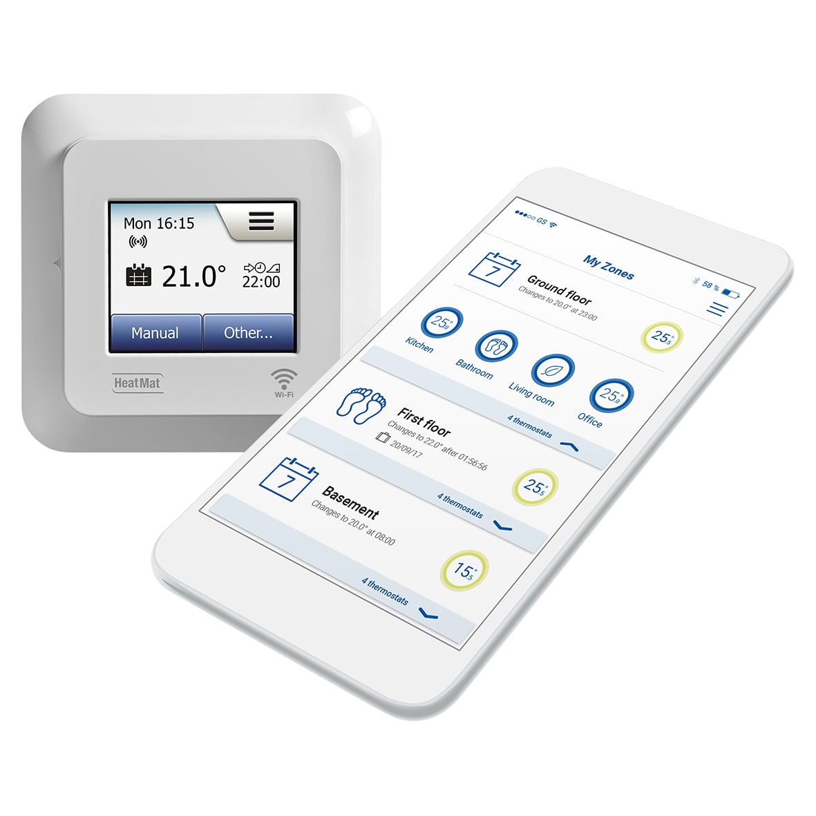 NGT-3.0-WiFi 16A App Controlled Thermostat for Electric Underfloor Heating - White