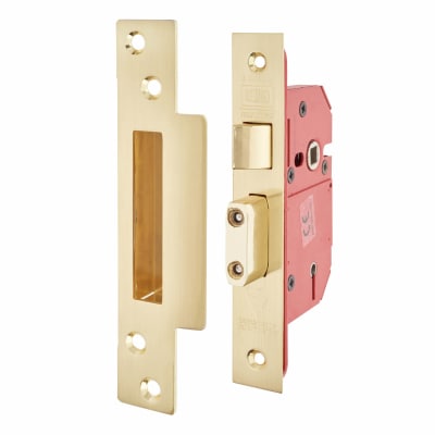 2200S Bolt Through StrongBOLT:2007 5 Lever Sashlock - 68mm Case - 45mm Backset - Pol Brass