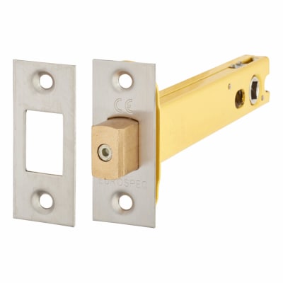 8mm Bolt Through Tubular Bathroom Deadbolt - 127mm Case - 108mm Backset - Square - Satin Stainless