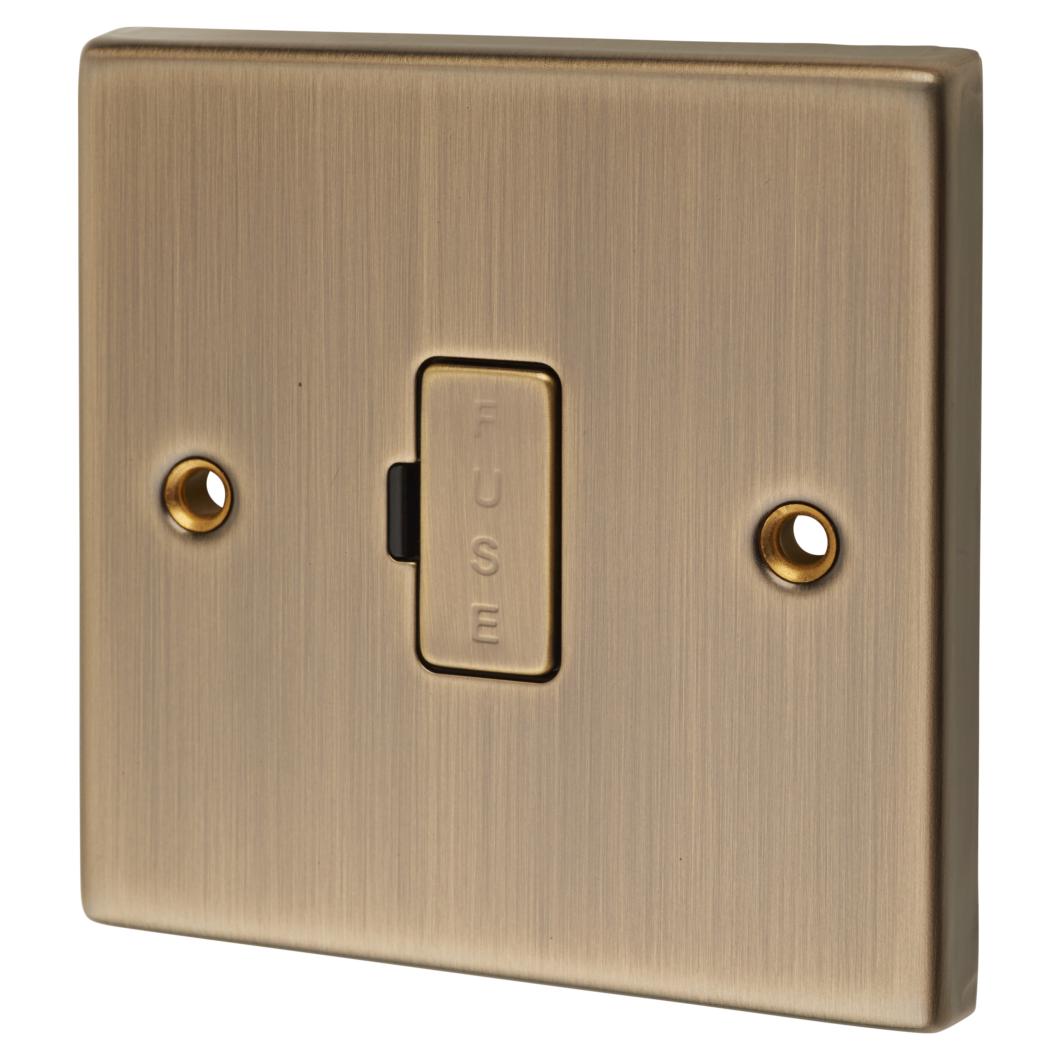 13A 1 Gang Unswitched Fused Spur - Antique Brass