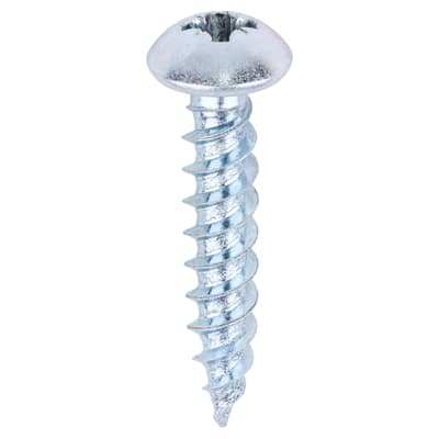 Twin Threaded Pozi Round Head Wood Screws - 10 x 1" - Zinc Plated - Pack of 200