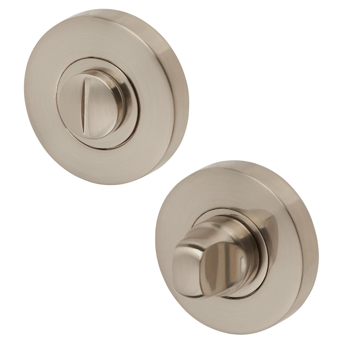 Bathroom Turn & Release - 52mm Diameter - Satin Nickel