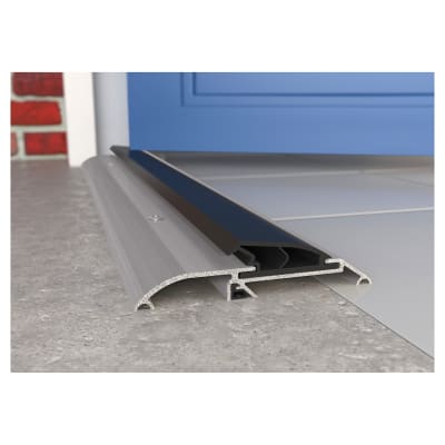 Roll Over Threshold - 933mm Length - Inward/Outward Opening Doors - Plain Aluminium