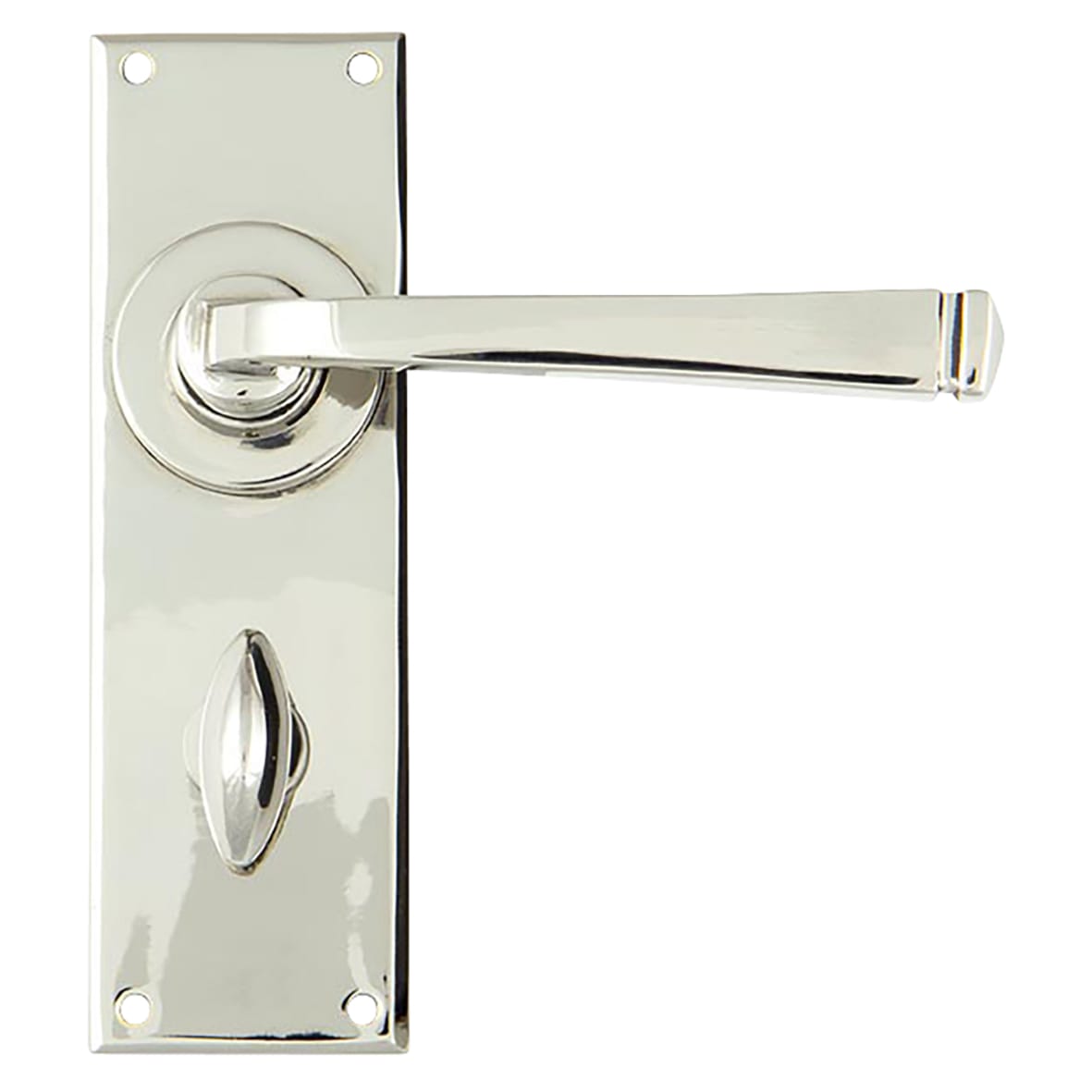 Polished Nickel Bathroom Door Handles - Avon Range - 152 x 48mm