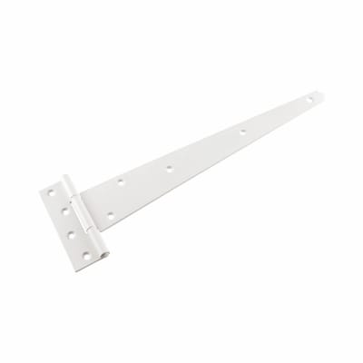 Strong Heavy Duty Gate/Door Tee Hinge - 400 x 27mm - White - Pair
