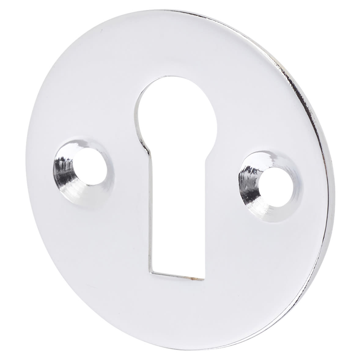 Victorian Escutcheon - 32mm Diameter - Keyhole - Polished Chrome