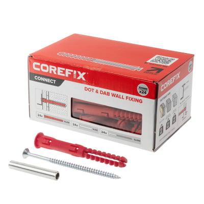 Connect 100 - Dot and Dab or Drylined Wall Fixing Solution - Red - Pack of 24