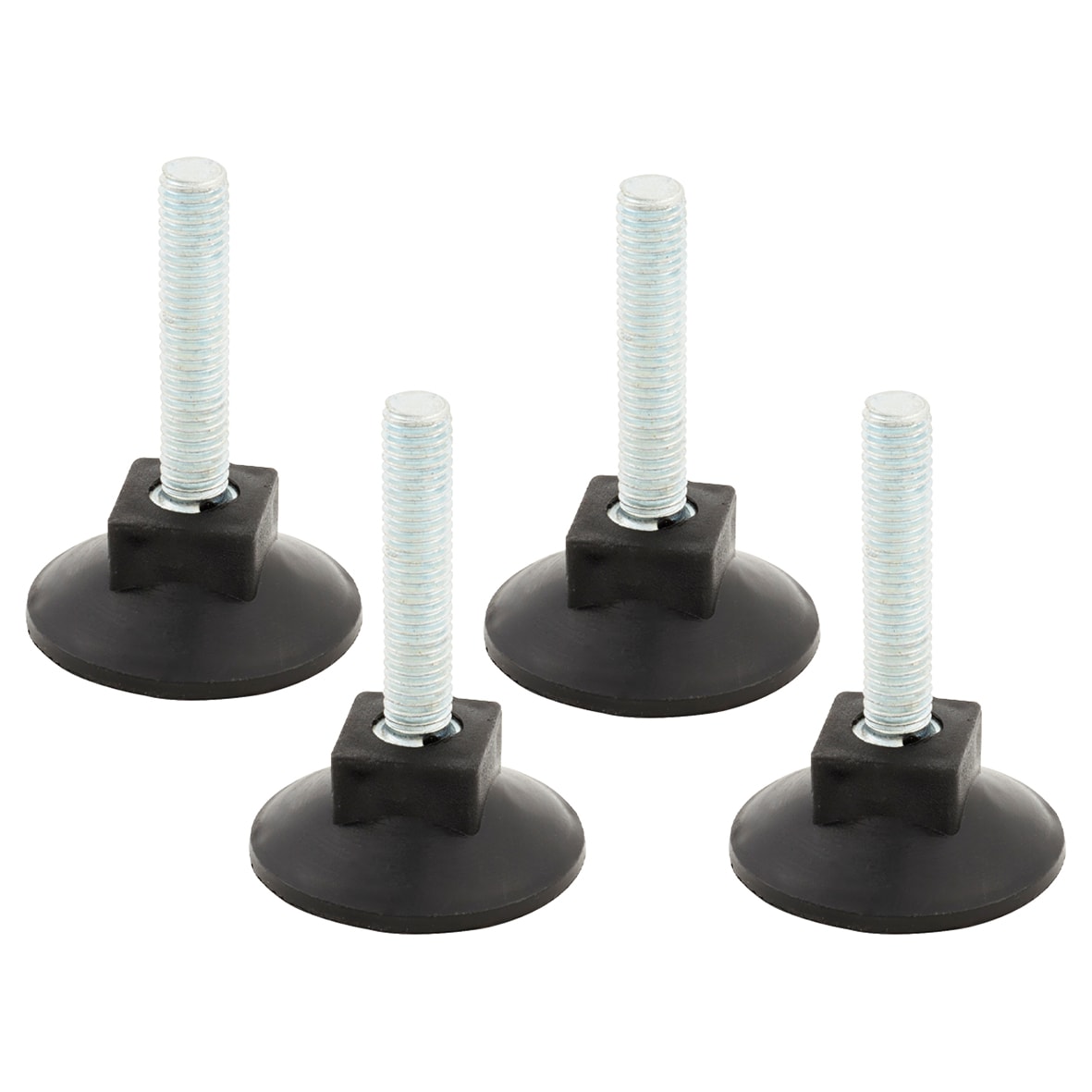 Adjustable Load Feet - M8 x 40mm - 100kg Maximum Weight - Bright Zinc Plated - Pack of 4