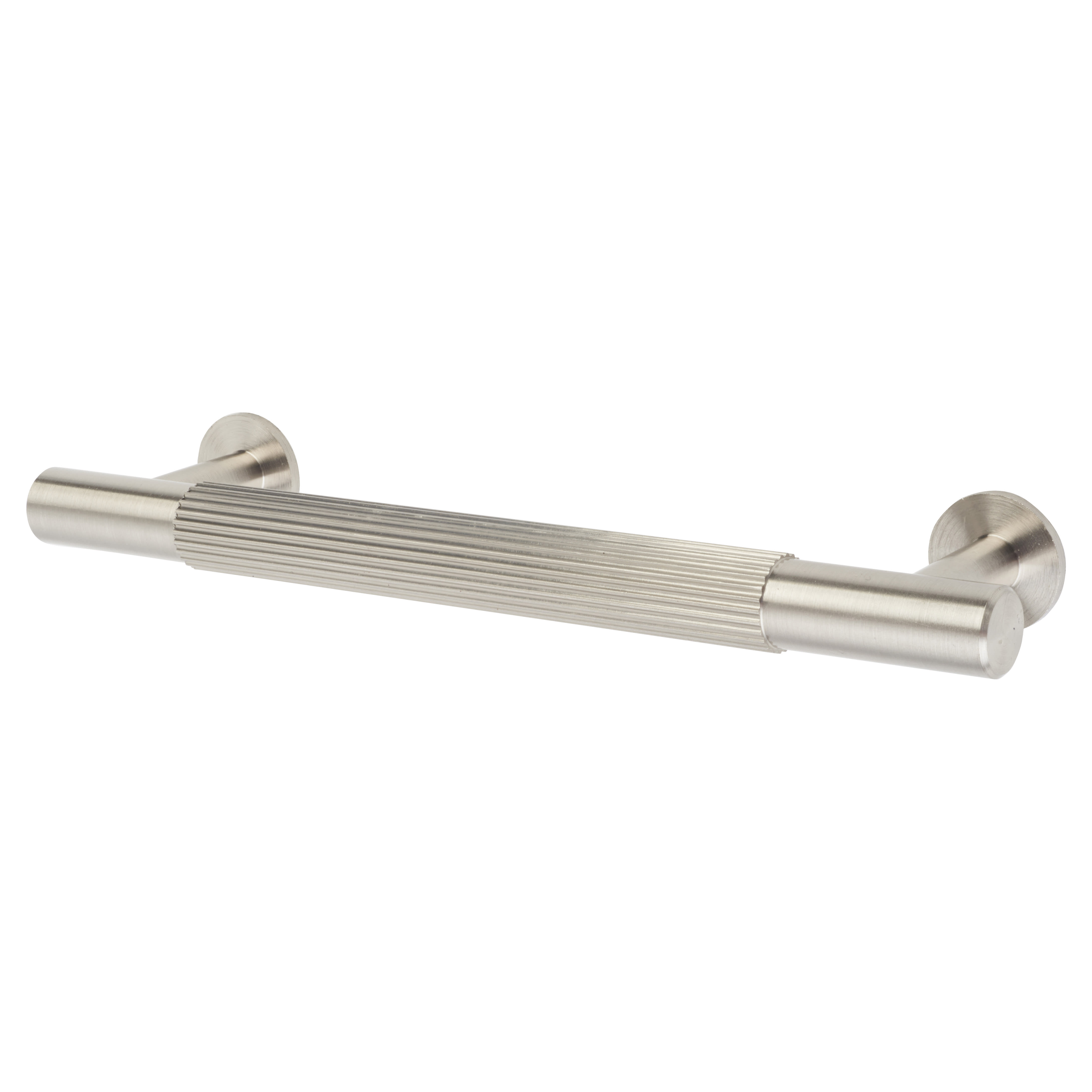 12.5mm Lines T-Bar Cabinet Pull Handle - 128mm Centres - Satin Nickel