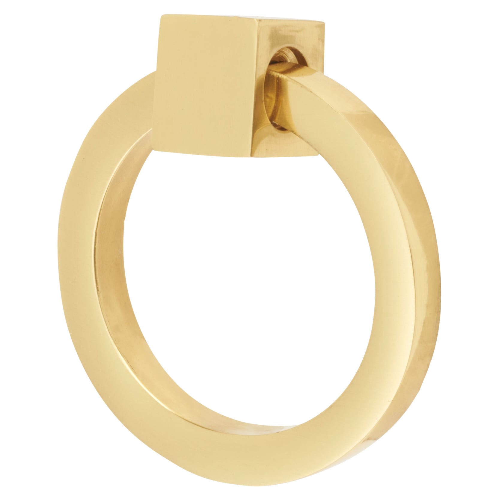 Marcus Ring Cabinet Drop Handle - 50mm Diameter - Polished Brass
