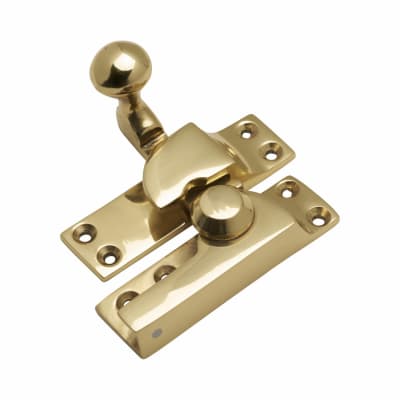 Quadrant Arm Sash Window Fastener - 69 x 23mm - Polished Brass