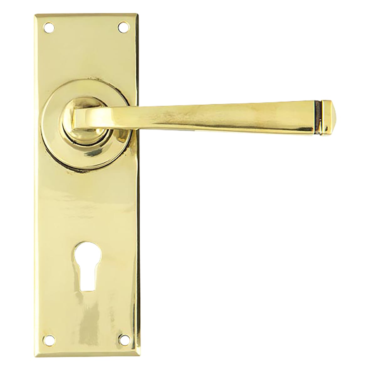 Aged Brass Keyhole Door Handles - Avon Range - 152 x 48mm
