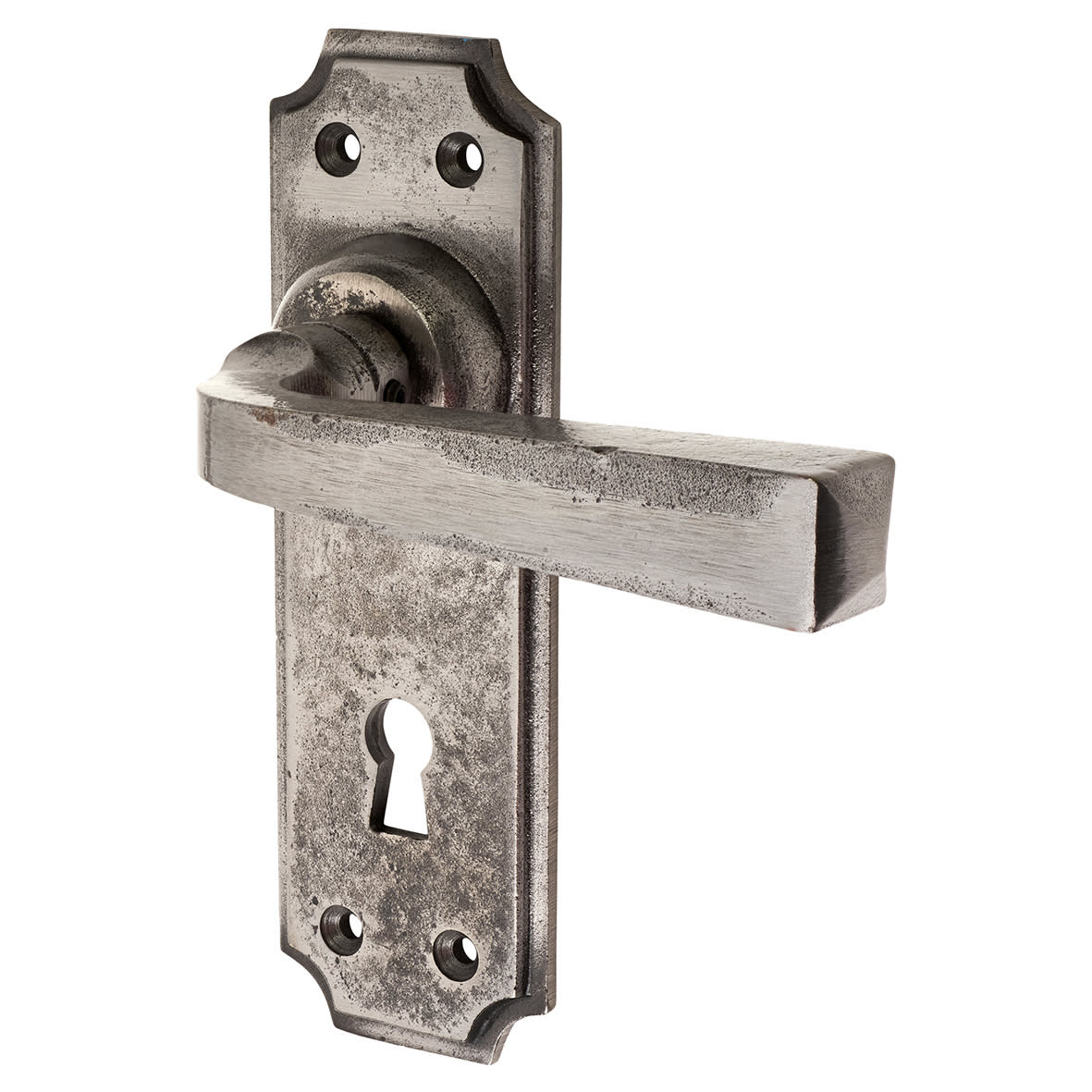 Polished Iron Keyhole Lock Door Handles - York Range - 152 x 48mm