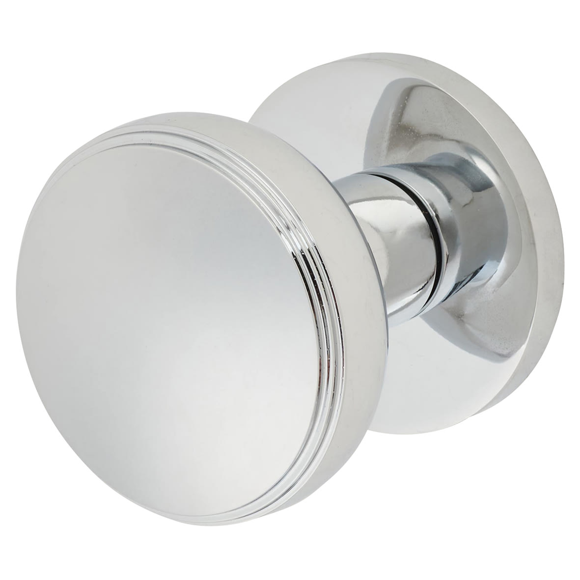Polished Chrome Classic Mortice Door Knob - 60mm Rose Diameter