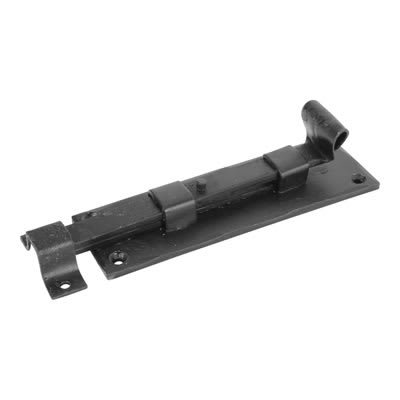 Antique Black Iron Straight Barrel Bolt - Blacksmith Range - 150 x 50mm