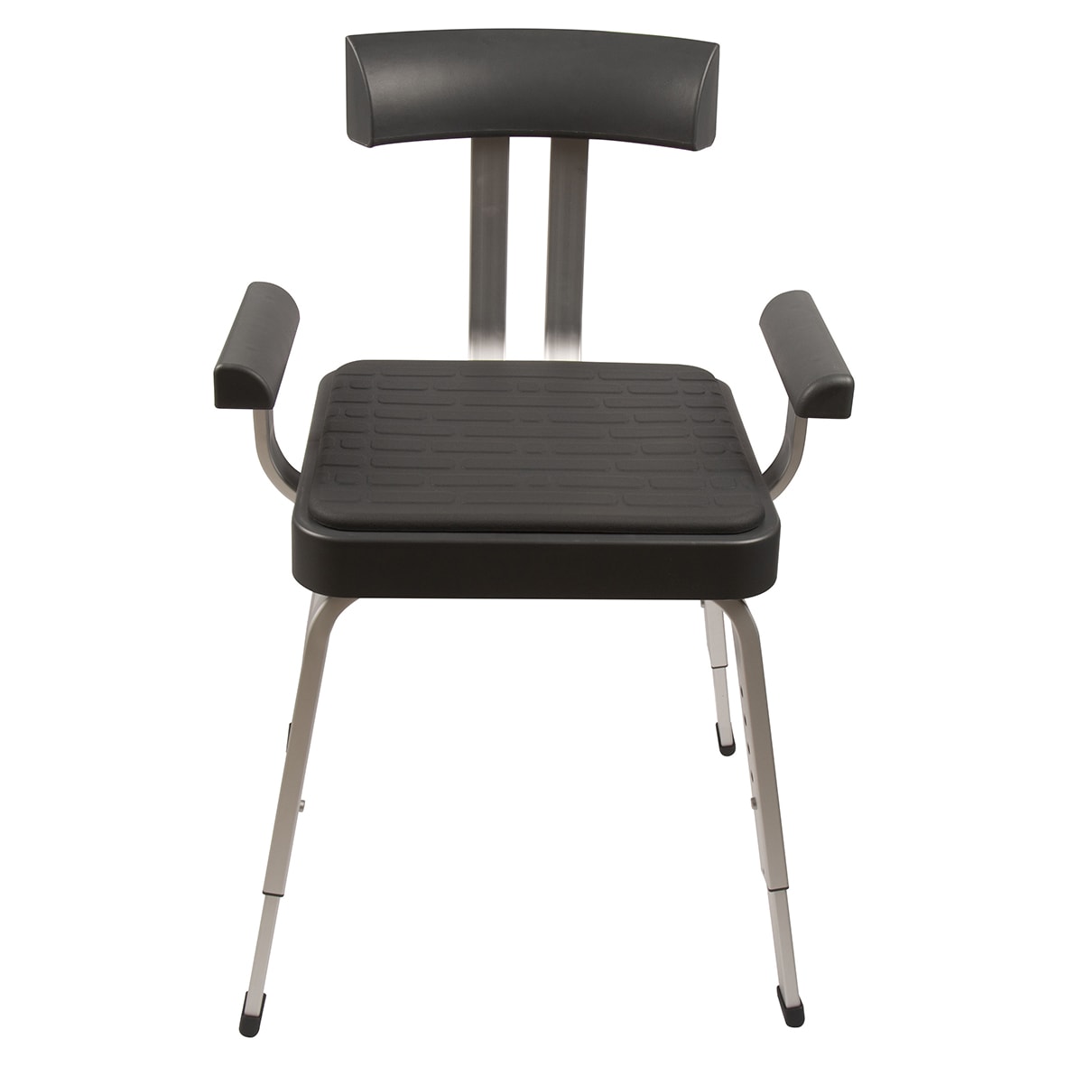 Serenity Cushioned Shower Chair - 845 x 545 x 470mm - Dark Grey/Satin Silver