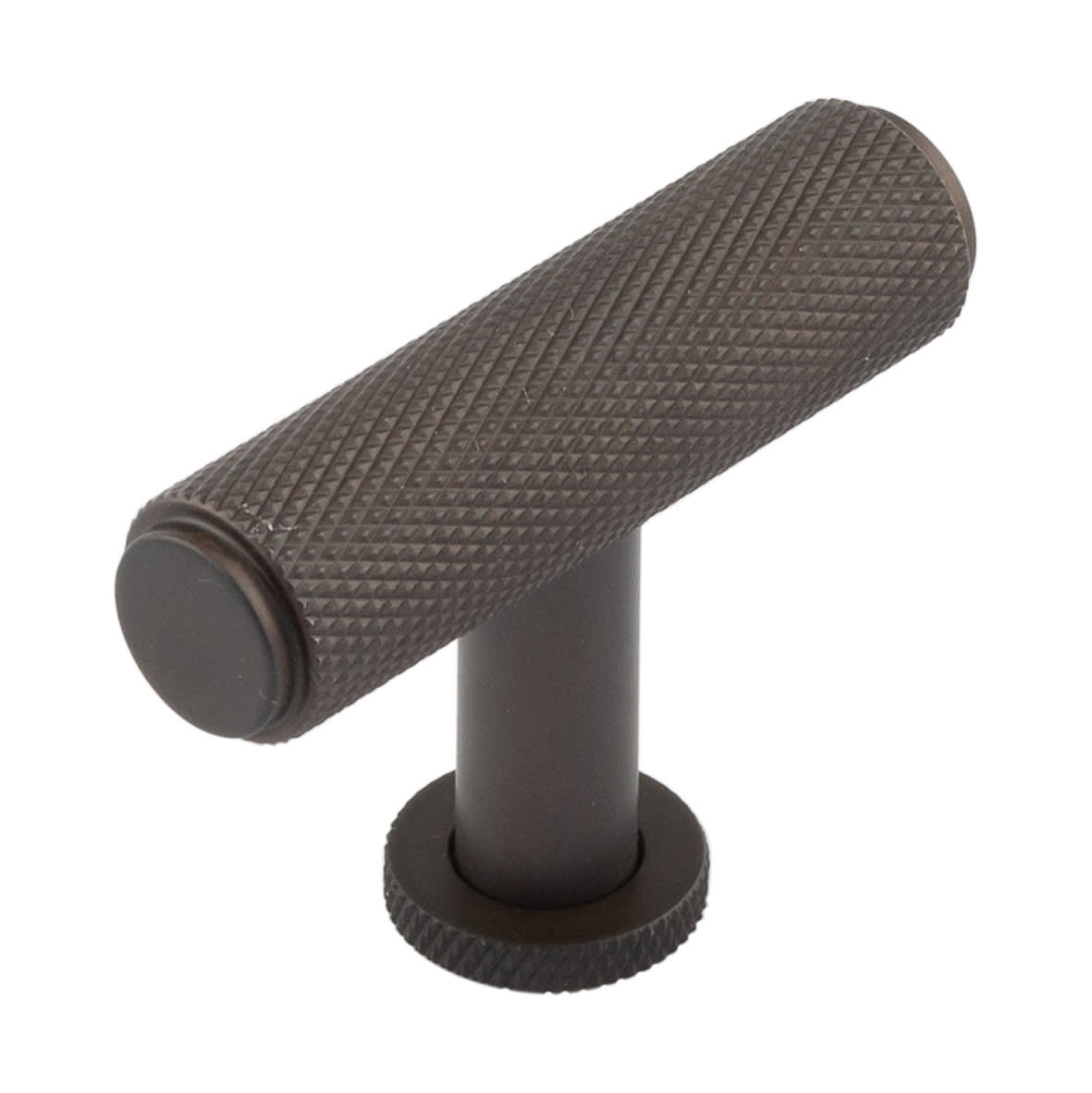 15mm Piccadilly Knurled T-Bar Cabinet Knob - 55 x 40mm - Dark Bronze