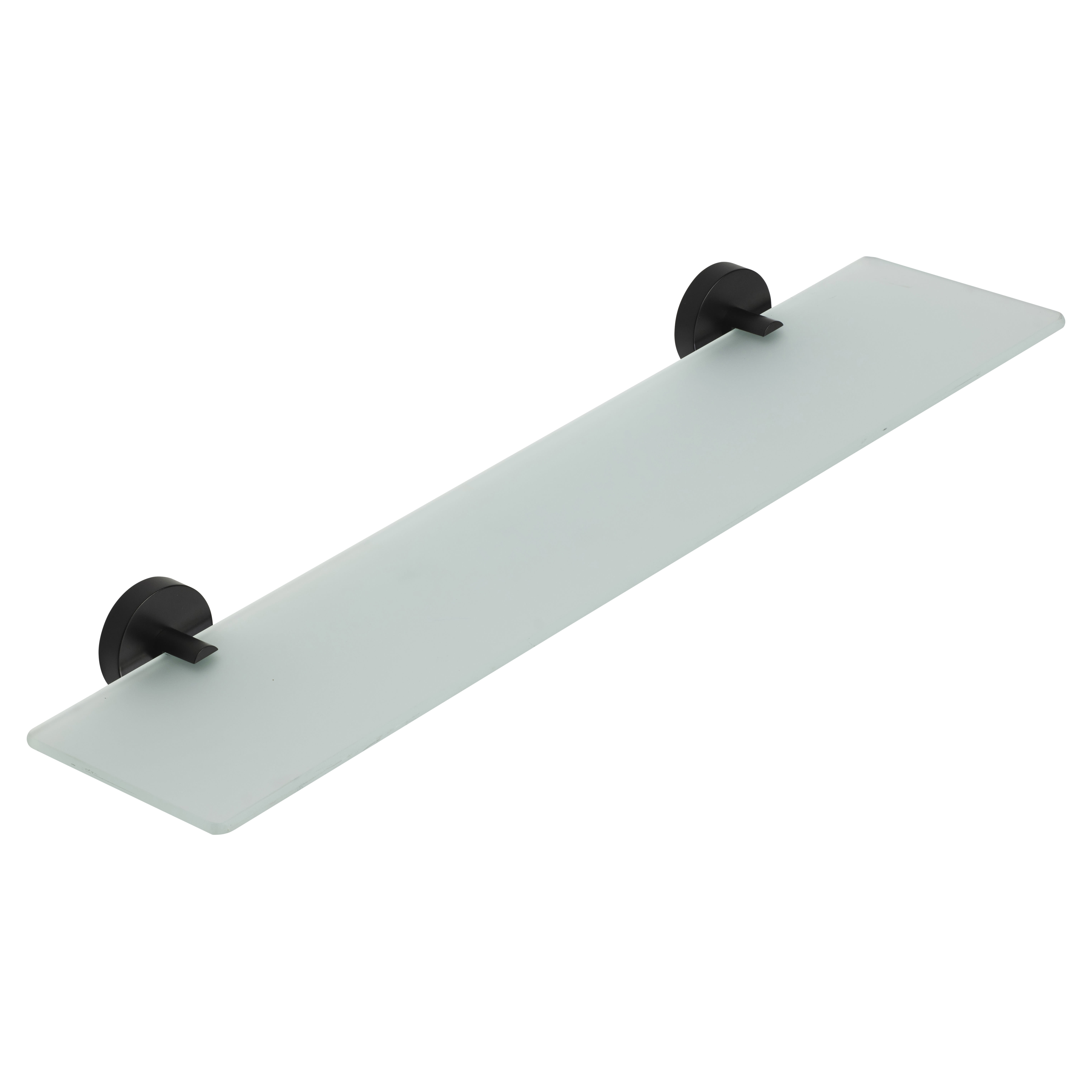 Cygnus Glass Shelf - 530 x 125 x 54mm - Matt Black