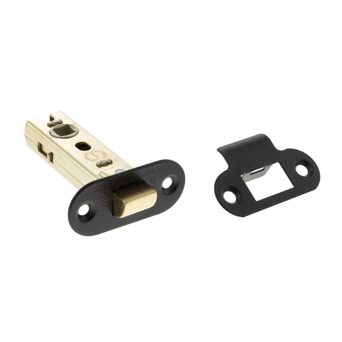 Fire-Rated Tubular Latch - 78mm Case - 57mm Backset - Radius - Matt Black