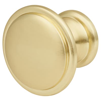 Rim Round Cabinet Knob - 30mm Diameter - Satin Brass