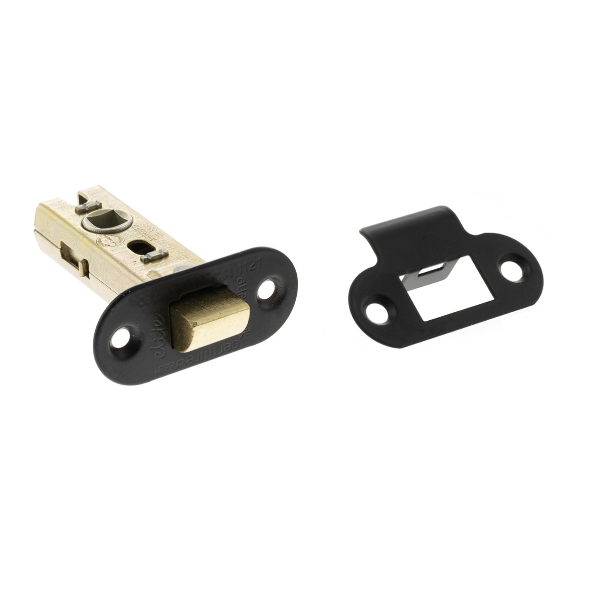 Fire-Rated Tubular Latch - 63mm Case - 45mm Backset - Radius - Matt Black