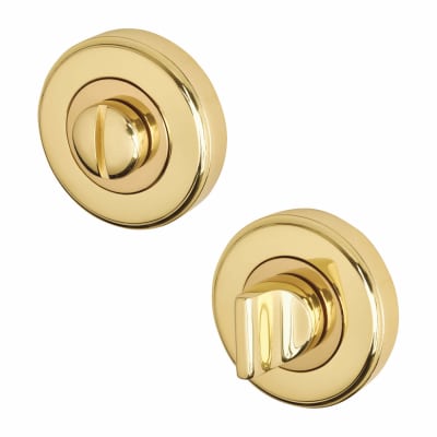 Marcus Bathroom Turn & Release - 48mm Diameter - Polished Brass