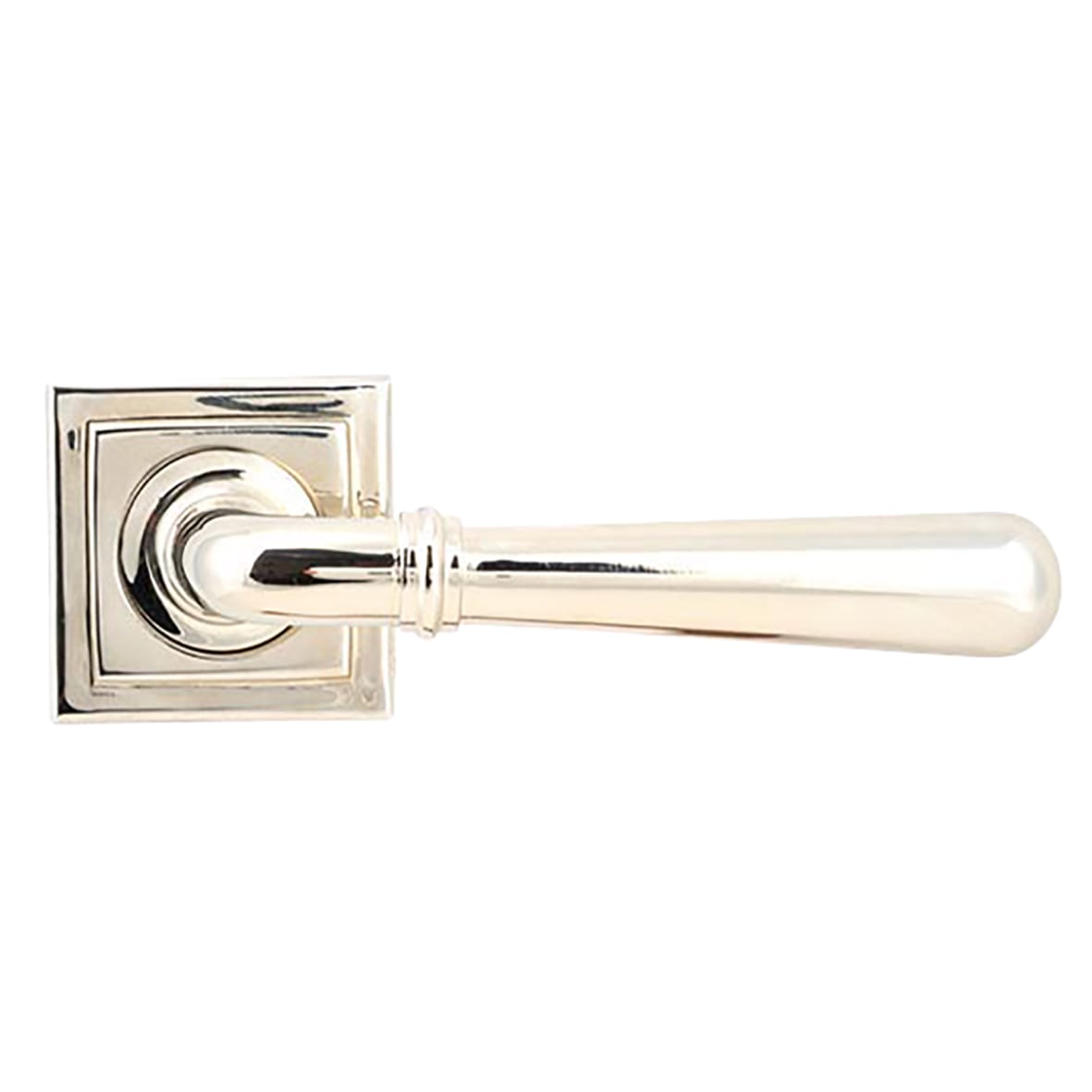 Polished Nickel Door Handles on Square Rose - Newbury Range