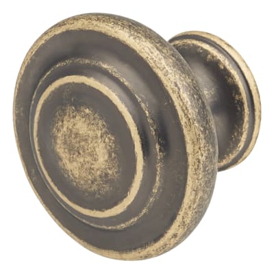 Readford Round Cabinet Knob - 33mm Diameter - Antique Brass