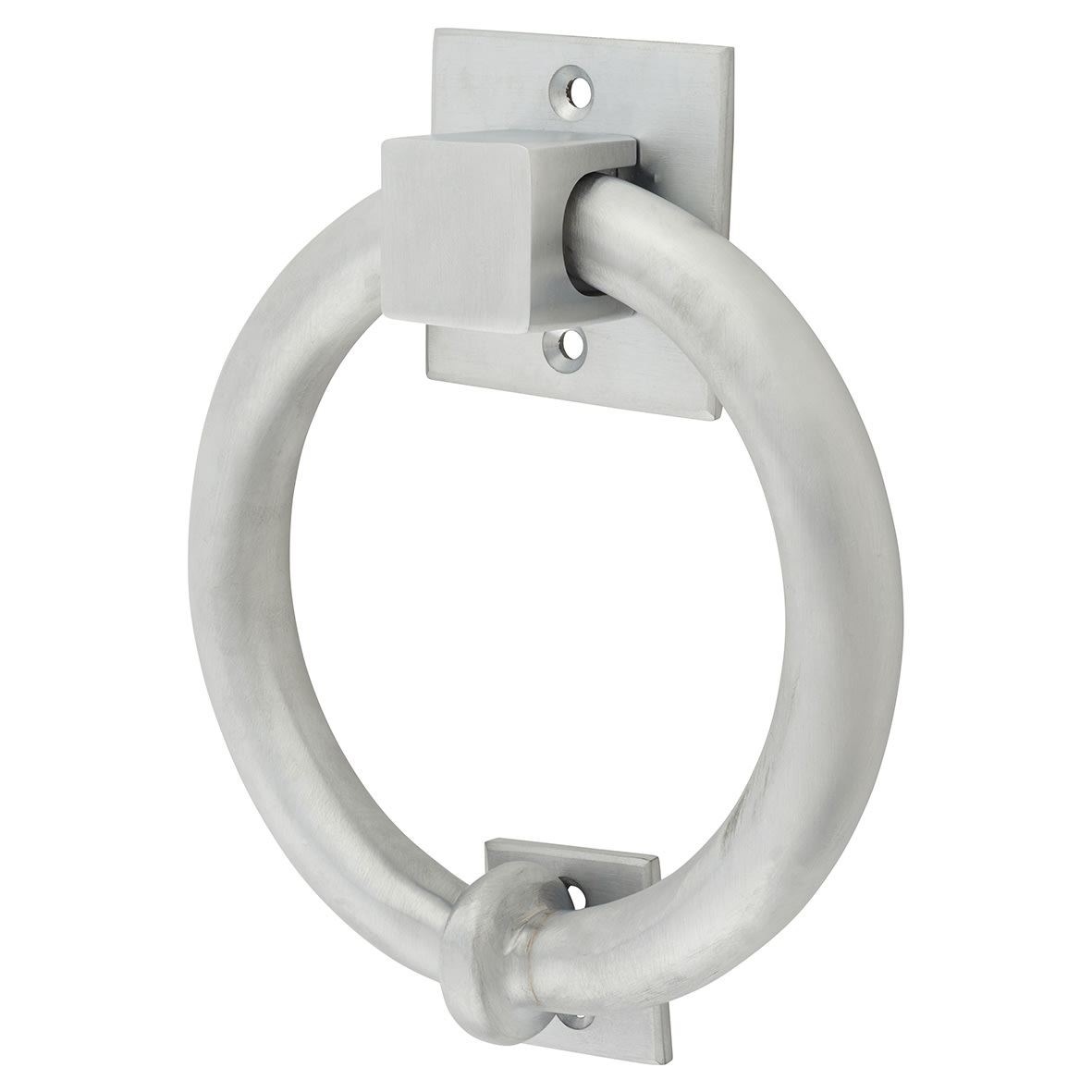 Ring Door Knocker - Satin Chrome - 140 x 120mm