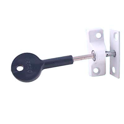 8K118 Budget Wooden Window Lock - White - Pack of 4 with 1 Key