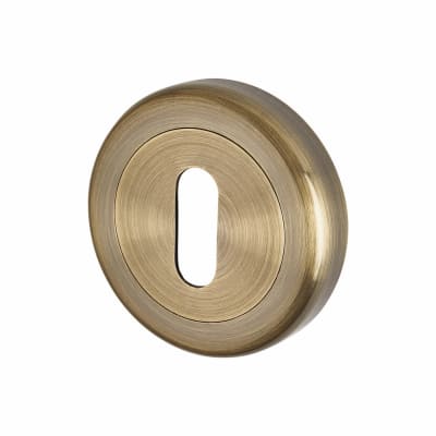 Escutcheon - 50mm Diameter - Keyhole - Antique Brass