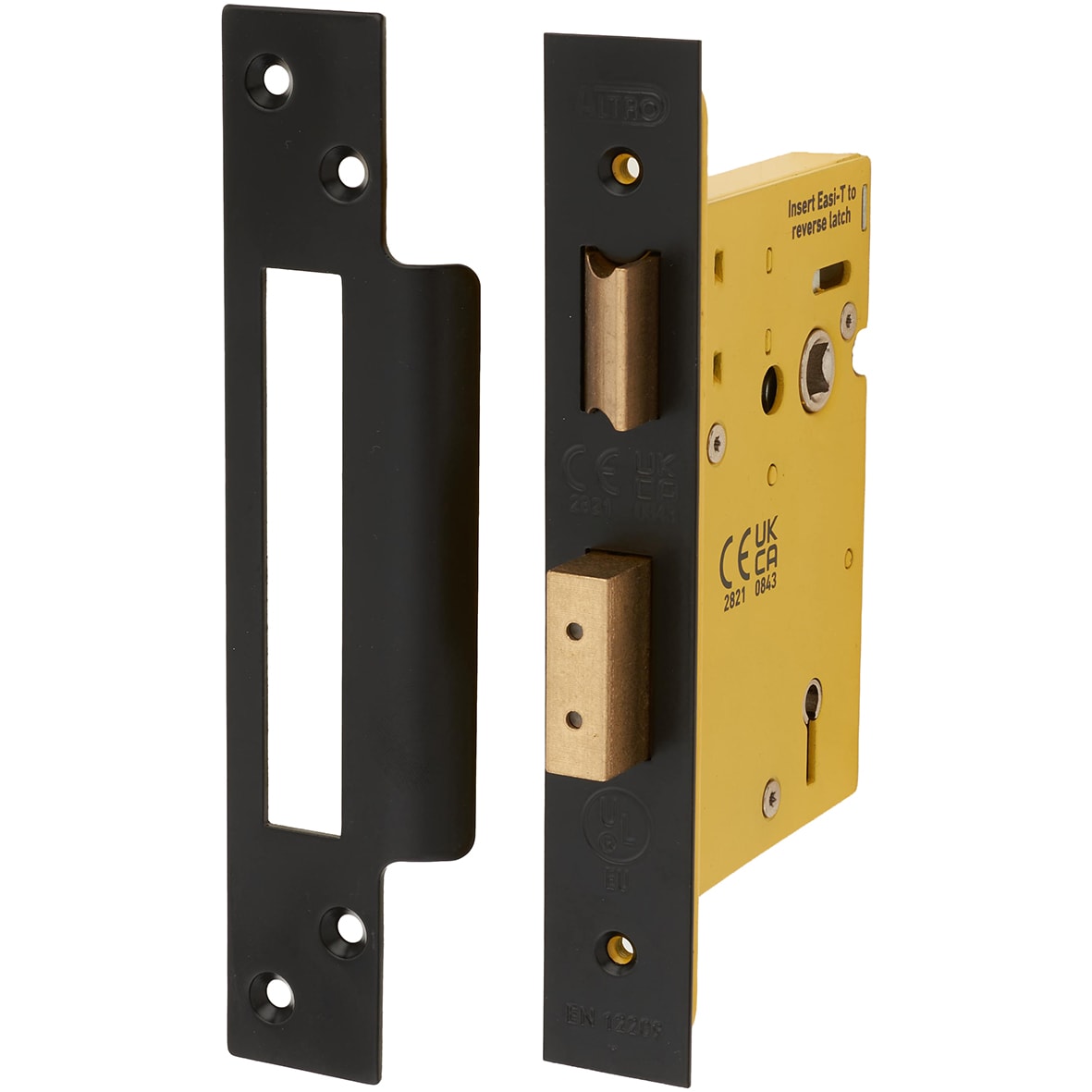 Architectural Bolt Through 5 Lever Sashlock - 78mm Case - 57mm Backset - Square - Matt Black