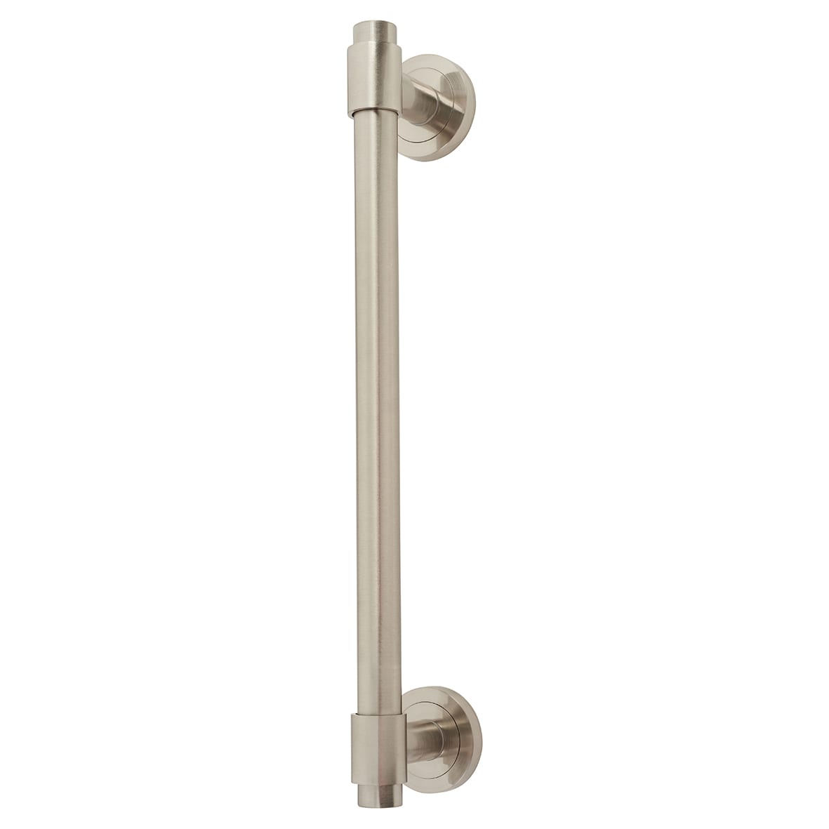 Satin Nickel 20mm T-Bar Door Pull Handle on Rose - Screw Fix - 300mm Centres