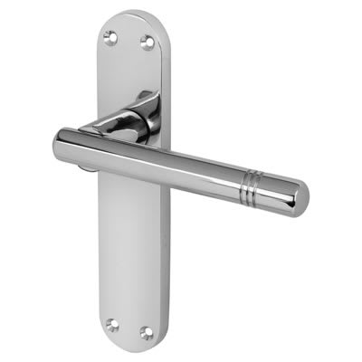 Polished Chrome Latch Door Handles - Bologna Range - 182 x 39mm