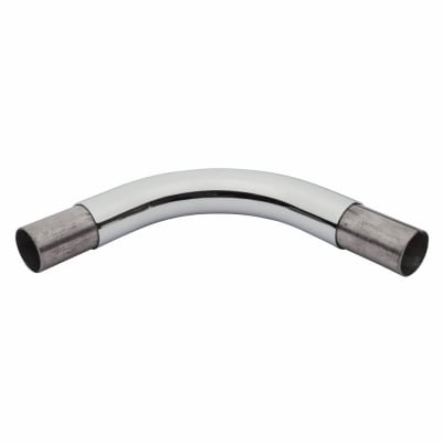 38mm Solid Brass 90° Curved Radius Elbow - Polished Chrome