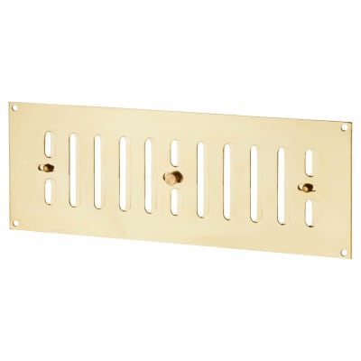Hit & Miss Vent - 242 x 89mm - Polished Brass