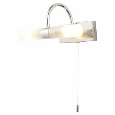 Forum Spa Corvus 2 Light Bathroom Wall Light - IP44 - Polished Chrome with Frosted Glass Tubes