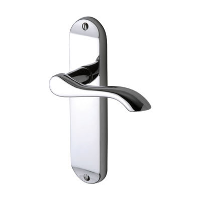 Polished Chrome Scroll Latch Door Handles - Aurora Range - 183 x 42mm
