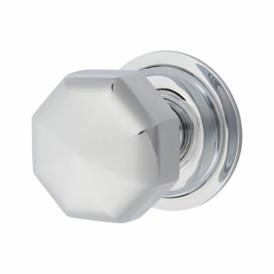 Polished Chrome Octagonal Centre Door Knob - 79mm Rose Diameter