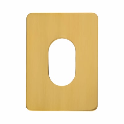 Jumbo Adhesive Fixing Escutcheon - 65.5 x 47.6mm - Oval - Polished Brass