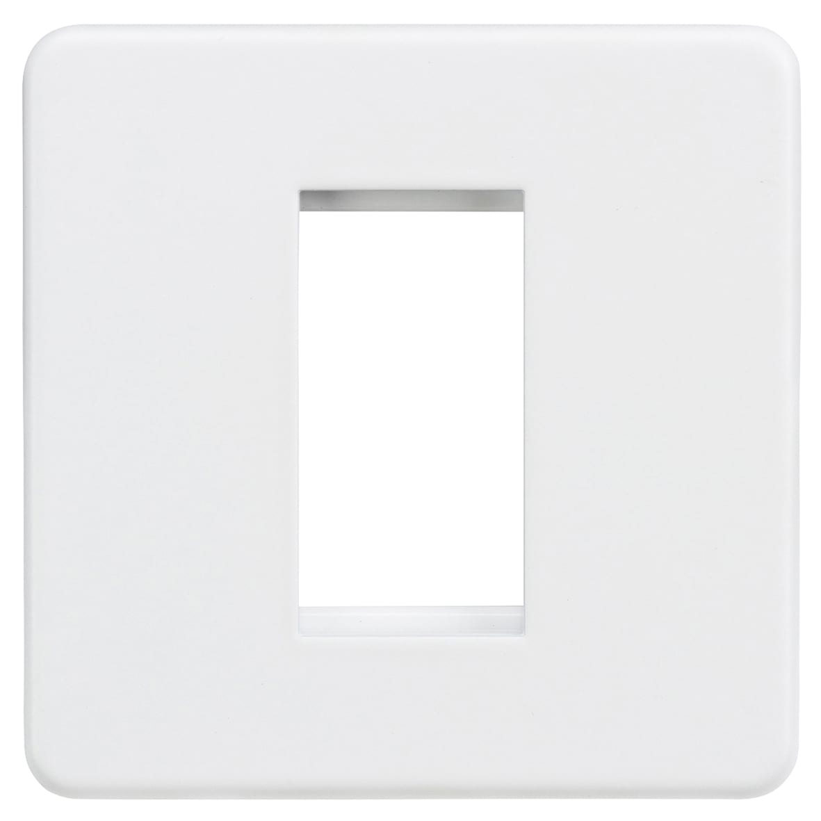 1 Gang 1 Module Euro Screwless Faceplate - Matt White