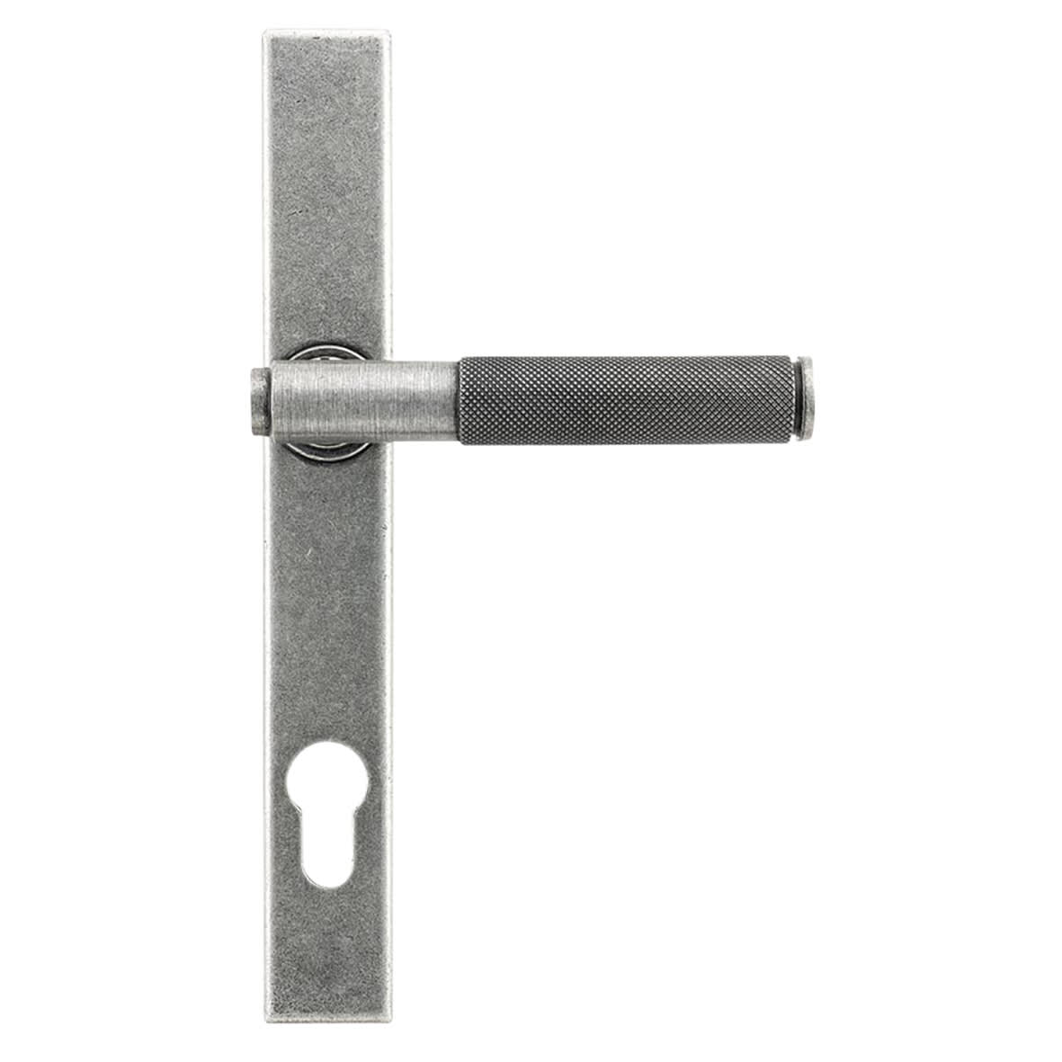 Pewter uPVC Slimline Knurled Multipoint Door Handles - 92mm c/c - Brompton Range