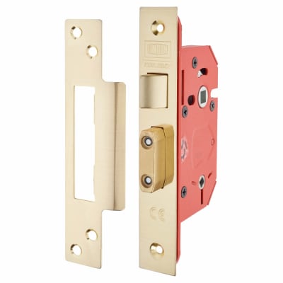 22WCS StrongBOLT Bolt Through Bathroom Lock - 81mm Case - 57mm Backset - Polished Brass
