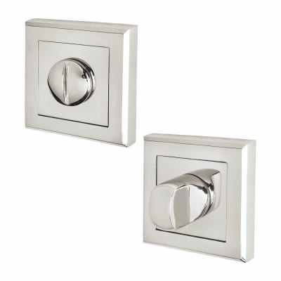Square Bathroom Turn & Release - 52mm Diameter - Polished Chrome