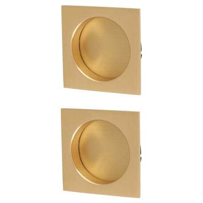 Marcus Square Flush Pull Handles - Satin Brass