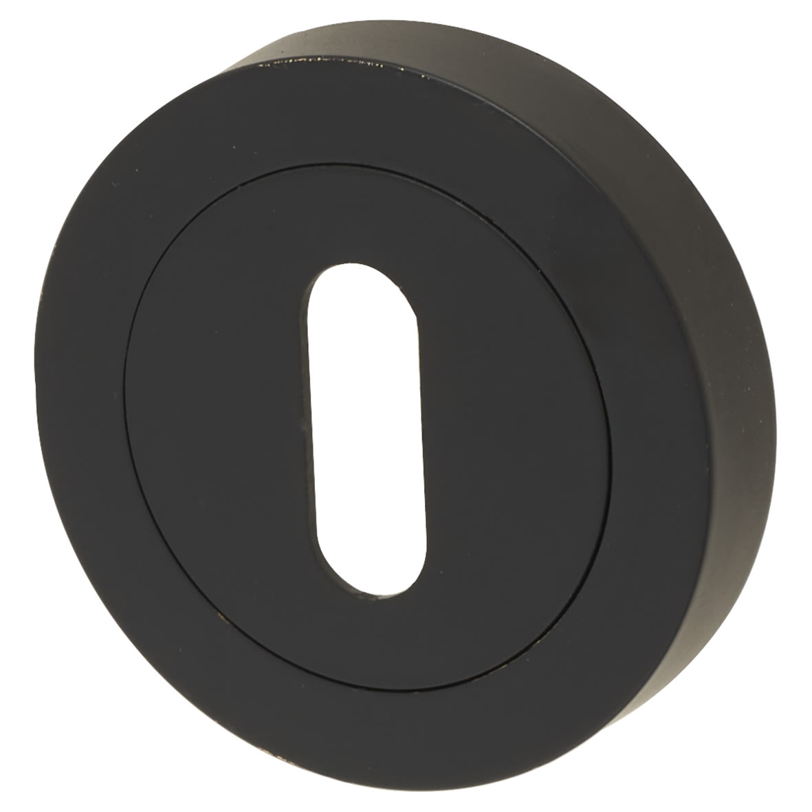 Escutcheon - 50mm Diameter - Keyhole - Matt Black