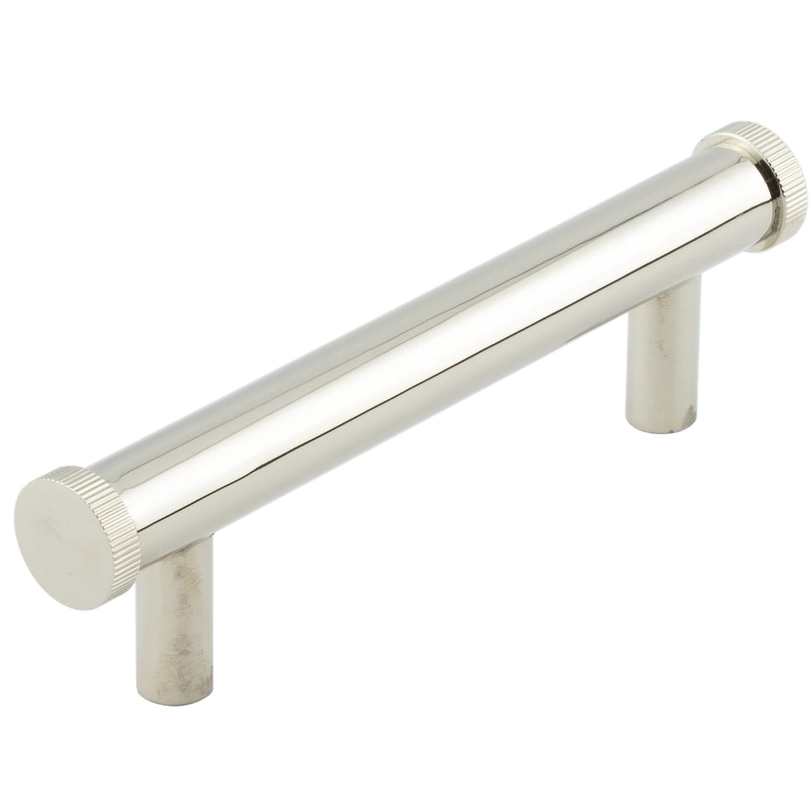 Thaxted 15mm Knurled T-Bar Cabinet Pull Handle - 96mm c/c - Polished Nickel 580978P